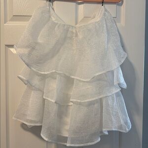 Forever 21 Cream Ruffle Blouse